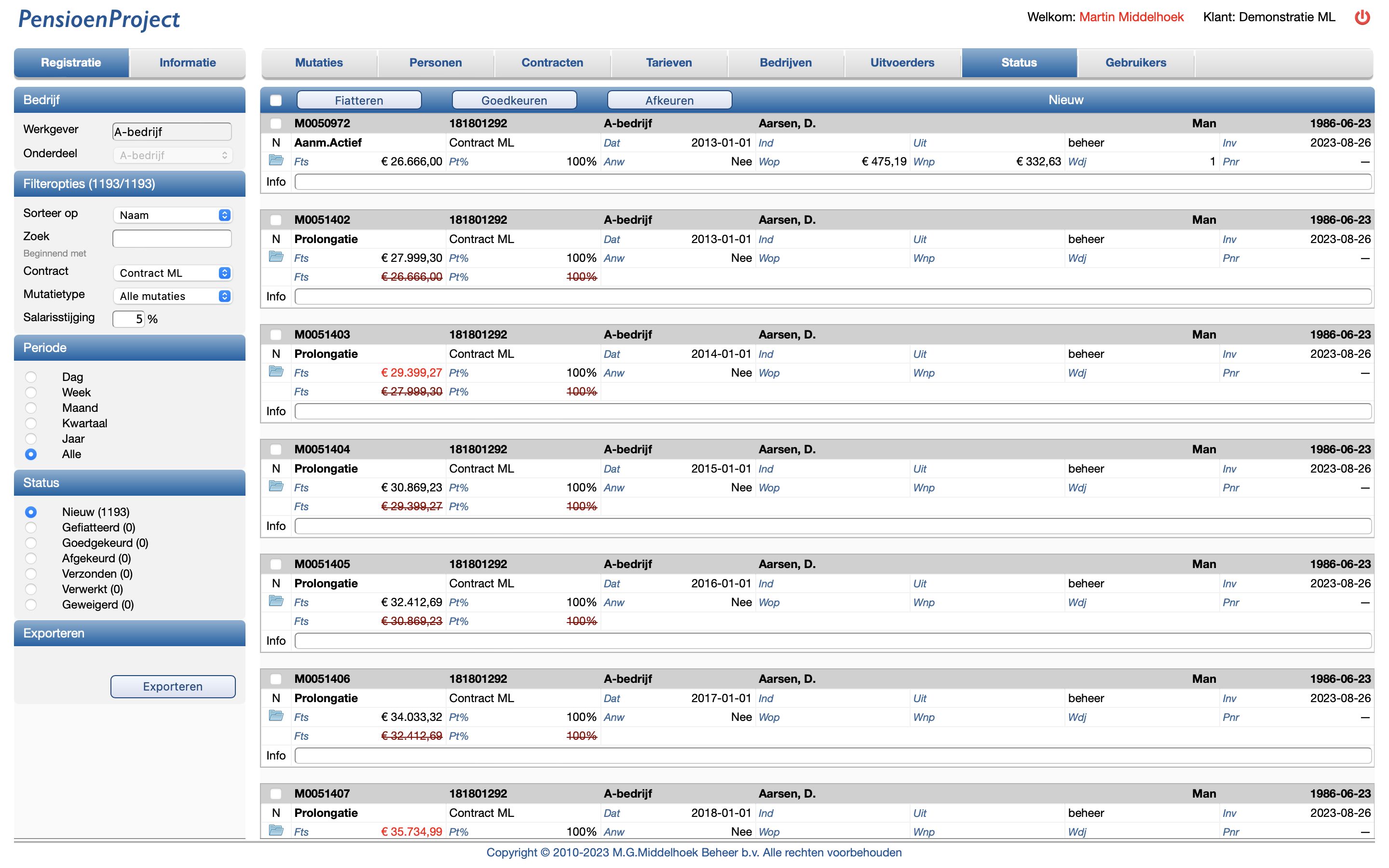 PensioenProject Status