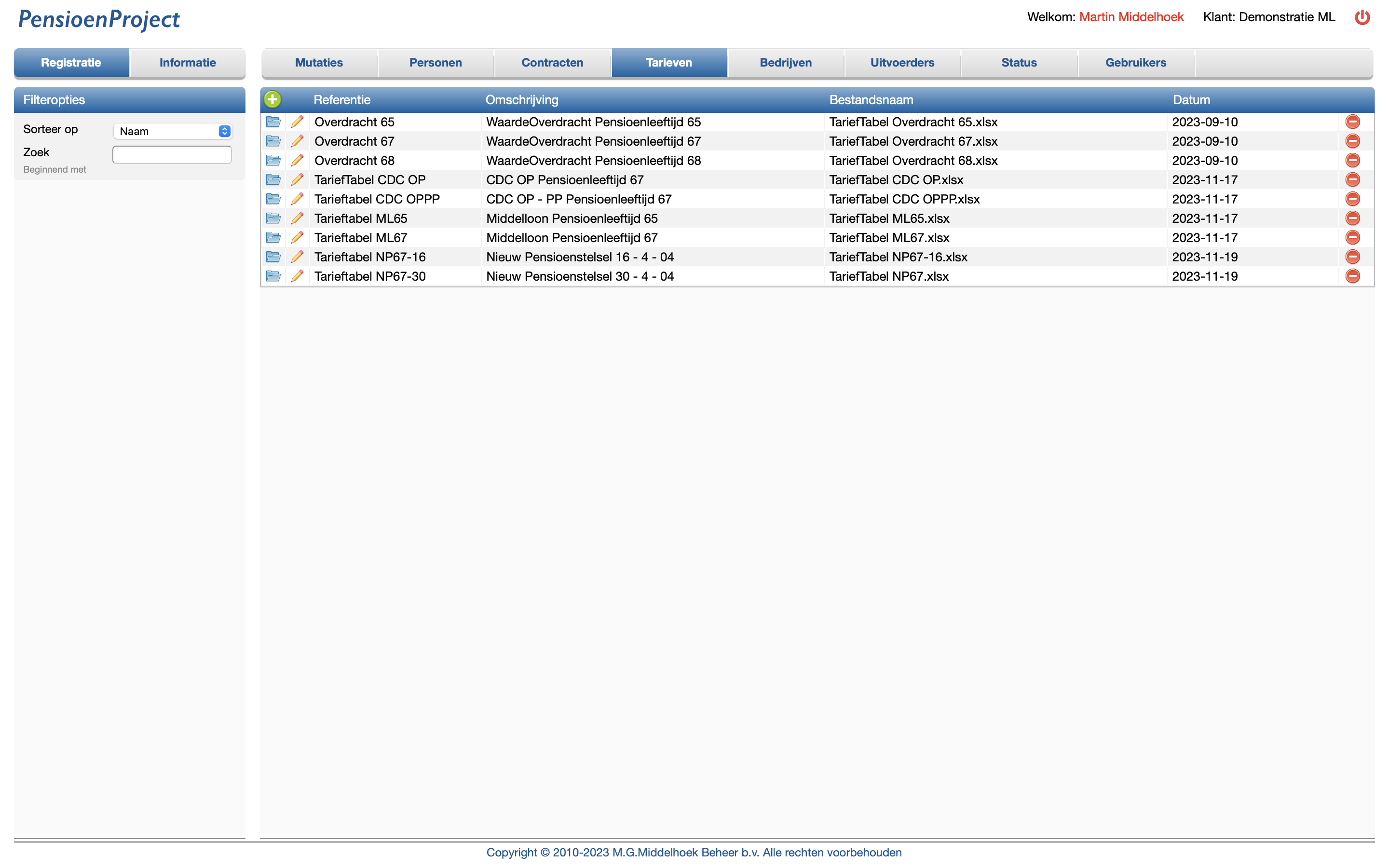 PensioenProject Tarieven