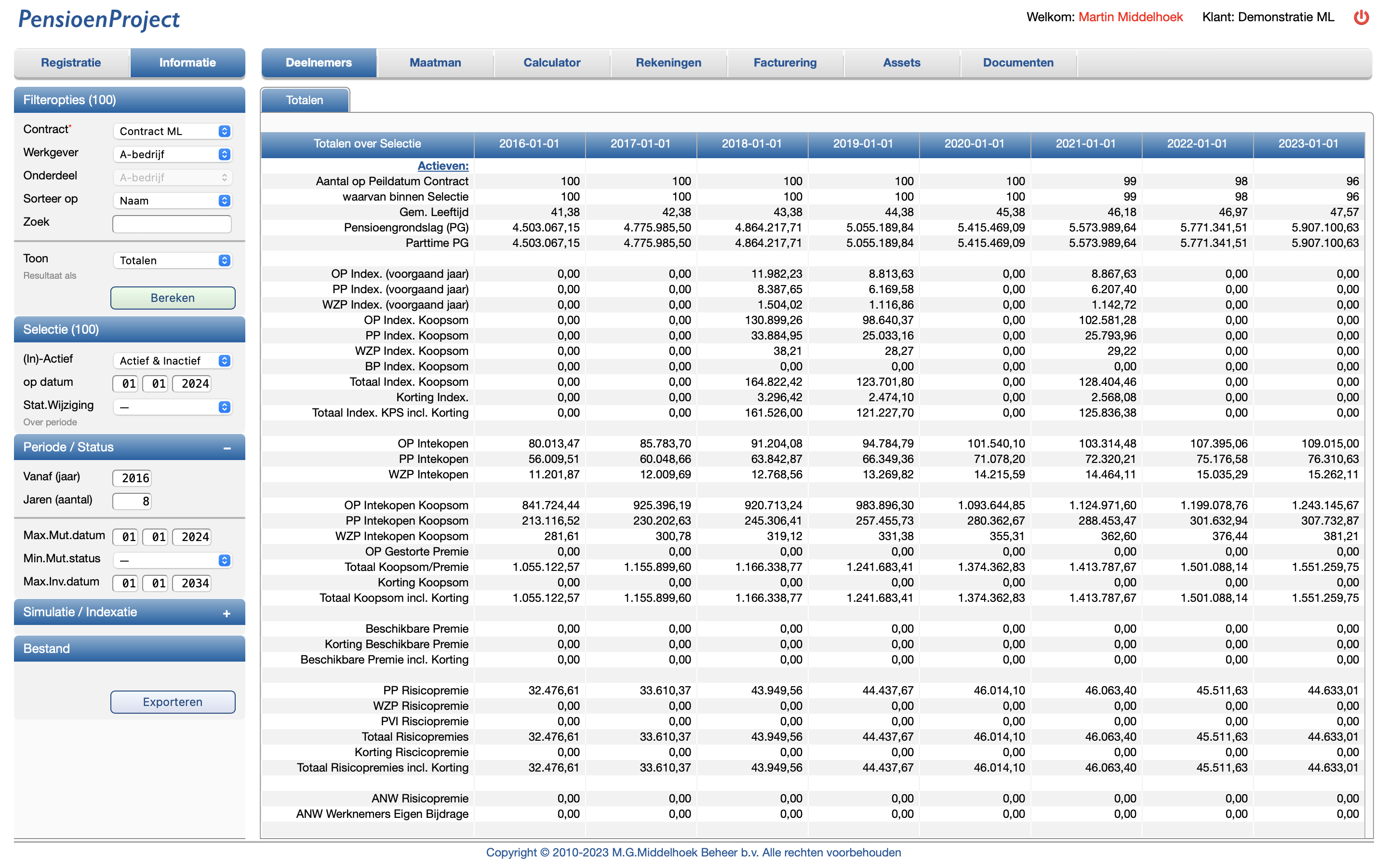 PensioenProject Totalen